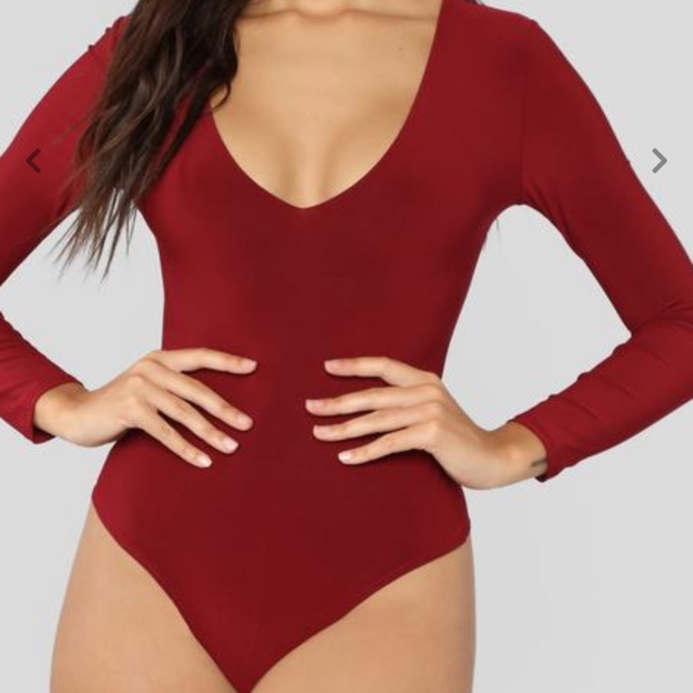 Deep V long sleeve bodysuits size smalls